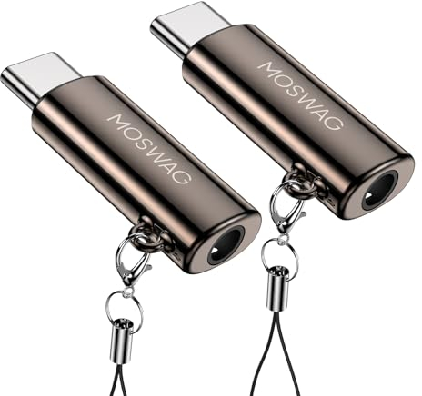 MOSWAG USB C auf 3,5mm Klinke,Typc C auf 3,5mm Aux Kopfhörer Adapter,USB C auf Aux Audio Zinklegierung Adapter für Samsung GalaxyS23 S22 S21 Ultra,Pixel 7/6 iPad Pro/Air/Mini Oneplus 10 Pro
