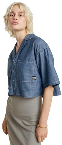 G-Star RAW Women's Shirts Roamer Shirt ss wmn, Blau (Rinsed D24345-D558-082), L