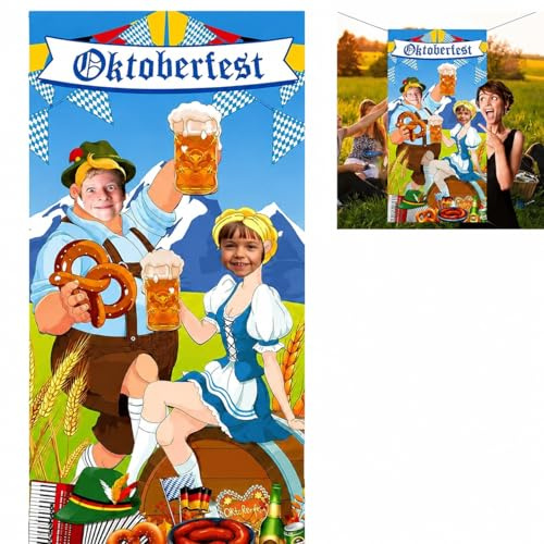 XZEIT Decoraciones y Apoyos para Oktoberfest - Juego de Fondo con Bandera para Fotos y Fiestas