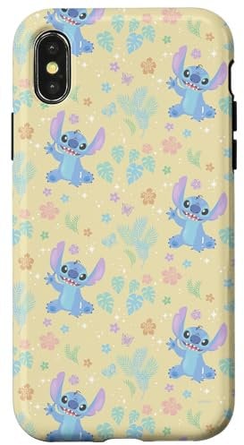 iPhone X/XS Disney Stitch Spring Easter Tropical Flowers and Butterflies Case