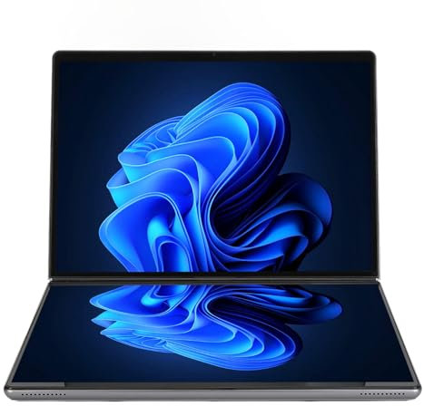 Ordinateur Portable à Double écran Tactile de 13,5 Pouces, Ordinateur Portable HD Pliable à 180 Degrés avec Stylet Tactile, Mémoire DDR5 de 16 Go, SSD de 512 Go, Bluetooth 5.0,
