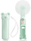 LYMYBETY Handheld Fan, Mini Portable Hand Held Fans Rechargeable with 3 Speeds, Lightweight Folding Pocket Fan, Small Personal Desk Fan With Flashlight for Stylish Girl Women Men Indoor Outdoor(Green)