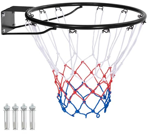 GOPLUS Panier de Basket, Anneau Suspendu de Basket Remplacement avec Matériel de Fixtion, Panier Basket Intérieur et Extérieur, pour Mur, Porte, Panneau Arrière