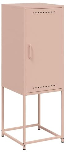 vidaXL Highboard, Hochschrank mit Stauraum Tür, Kommode für Wohnzimmer Schlafzimmer, Sideboard Beistellschrank, Industrie-Stil, Rosa Stahl
