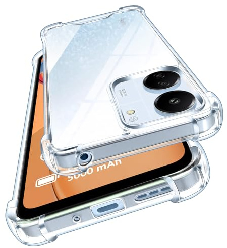 ivoler Nie Vergilbung Klar Hülle für Xiaomi Redmi 13C / Poco C65 mit Stoßfest Schutzecken, [Militärstandard] Stoßfest Kratzfest Transparent Schutzhülle Durchsichtige Handyhülle Case