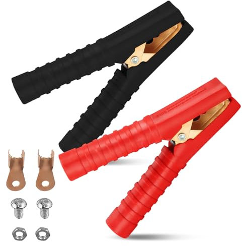 YUFFQOPC 2 morsetti a coccodrillo, 300 A, morsetti isolati a coccodrillo, morsetti per batteria auto, pinze per batterie auto, morsetti a coccodrillo, per batterie auto, cavo di avviamento