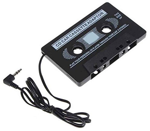 Car Cassettes Tape Mini Plastic Audio Aux Stereo Adapter 3.5mm Auxillary Cable Converter MP3 CD Player Smartphone Music Supplies Black