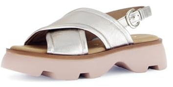 Gabor Damen Riemchensandalen, Frauen Sandalen,Strandschuhe,Sandaletten,Sommersandalen,Absatz,Sommerschuhe,Puder(Gold/S.Rose),39 EU / 6 UK