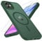 TQIAHF Magnetic Phone Case for iPhone 11 Case with 2 Tempered Glass Screen Protector Compatible with MagSafe Military Grade Shockproof Translucent Matte Cover Slim Phone Case for iPhone 11,Green