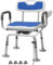 Silla de ducha giratoria de 360° con respaldo y brazos, silla de baño giratoria para discapacitados con almohadillas a prueba de frío, soporta 180 kg, montaje sin herramientas, silla de ducha