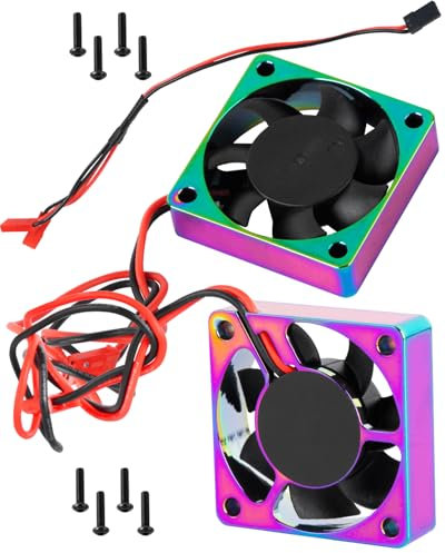 RCHuiWow RC 40 * 40MM 14000 RPM Motor Cooling Fan Brushless Motor Heat Sink 4.8-8.4V Upgrades Part for 1/10 1/8 4068 4092 4074 RC Car Brushless Motor，Alloy High Speed Heatsink Cooling Fan,2PCS