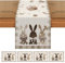 Tischläufer Ostern,Tischdecke Ostern mit 4 Tischset Ostern,Ostertischläufer Ostertischdecke Waschbar,Tischläufer Ostern Frühling,Osterdeko Tischläufer für Esstisch Party Dekoration (Hasen,33 x 180 cm)