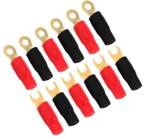 iplusmile 8 Gauge O-ring Y-type and U-type Speaker Wire Electrical Connectors Kit, Insulated Crimp Terminals, 12 Pairs Power Cable Battery Terminal Connectors for Car Audio and Marine Applications