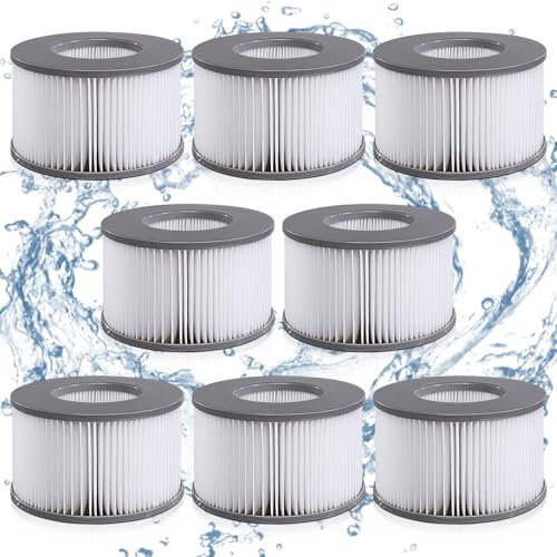 Ersatzfilter für MSPA, 8 Stück Mspa Filterkartusche für Filter Whirlpool Ersatz Filter Filterkartusche Wasserfilter, Filter für Whirlpoal und Heiße U-Boote Sowie Spas, Wasserfilter Modell ab 2020