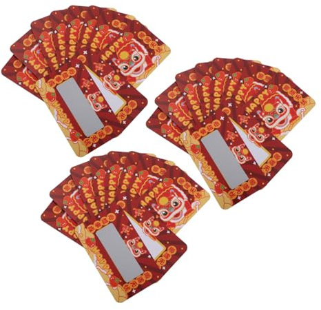 Alasum 30St Rubbellos-Geschenkkarte für familienspiele -Kratzen Karten Festliche Karten glückskarten Rubbelkarten für das neue Jahr Neujahrsdekorationen Papier rot