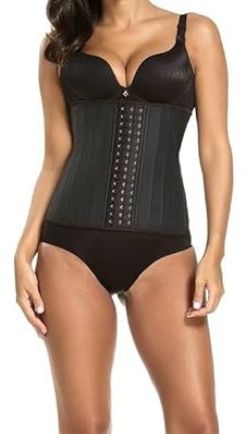 Waist Trainer Corset, 25 Steel Bones, 3 Hook Body Shaper for Women, Medium