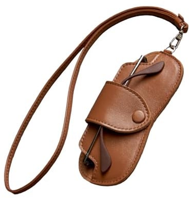 Custodia per occhiali, sottile, in pelle PU, con cordino, protettiva, resistente alla pressione, per uomini e donne, viaggi, casa, lavoro, 16,5 x 8,9 cm, 70 g