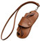 Custodia per occhiali, sottile, in pelle PU, con cordino, protettiva, resistente alla pressione, per uomini e donne, viaggi, casa, lavoro, 16,5 x 8,9 cm, 70 g, Marrone, Refer to description