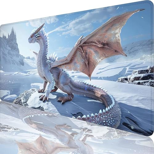 Tapis de Souris Gamer 1600x800x3 mm, Grand Tapis de Souris Animal, Dragon Mouse Pad Imperméable et Antidérapant, Multifonction Grand sous Main Bureau pour Clavier et Souris, Decoration Maison 82-Ji