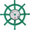 Kids Outdoor Plastic Steering Wheel Playground Accessories Playset Pirate ship wheel for Playhouse Backyard Tree House Garden, Green