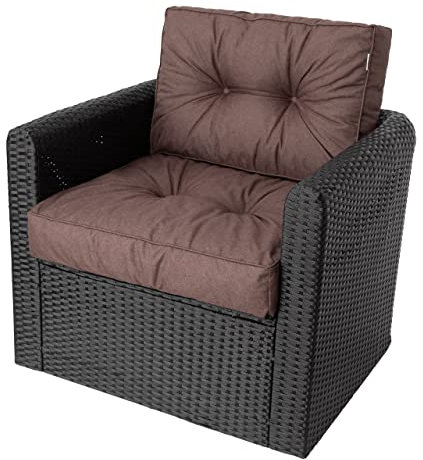 Bjird Sesselkissen 2-teilig – Sitzkissen & Rückenkissen für Rattansessel, Stuhlkissen, Rattanmöbel & Gartenmöbel – Outdoor Auflage – wasserabweisend, rutschfest, Oeko-TEX - Braun - 50x50 cm