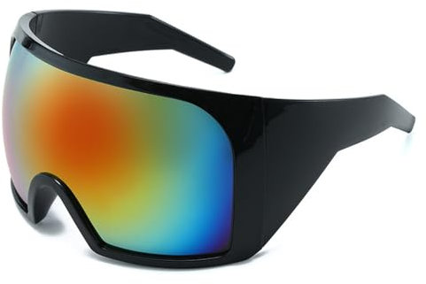 ZCCZJS Punk übergroße One -Stück Sonnenbrille Männer Männer Sonnenbrillen Frauen Outdoor Sport UV400 Shades Eyewear