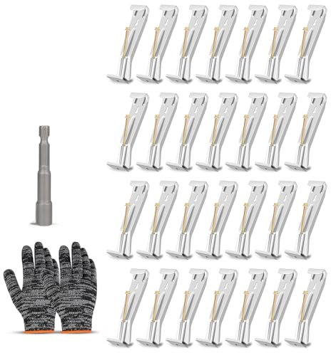 Pack of 28 Hide Gutter Hangers 5 Inch Sturdy Brackets with Screws Designs Portable for Fixing Sagging Gutters Use