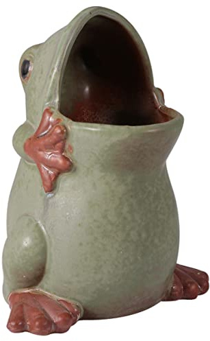 HEMOTON Pot De Fleurs Vintage Européen Terre Cuite Émaillée Jardinière Bureau Style Rétro pour Succulentes Et Plantes Intérieur Décoration Intérieure Chic Grand Modèle Vert