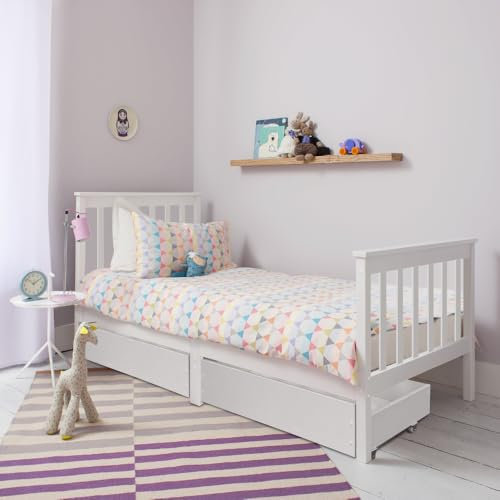 Noa and Nani Otis Single Bed 3ft Frame with 2 Storage Drawers in White