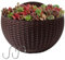 Plantador de pared, plantador de barandilla de ratán de imitación media redonda, pared vertical que cuelga con ganchos S, macetas decorativas para plantas Balcón de jardín interior Barestra Estante d