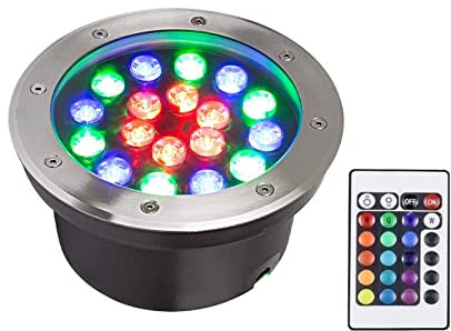 Focos LED Para Exterior - Con Focos De Piscina Con Control Remoto, Foco Subacuático Empotrado Resistente Al Agua IP68, Luces LED Sumergibles, Foco Empotrable De Suelo, Para Piscina, Fuente(24v-RGB,12W