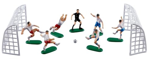 Tabanzhe Football Cake Toppers Set 10 Pcs–Personalised Soccer Birthday Cake Decorations for Boys Men,Sports Theme Party Cupcake & Cake Decor