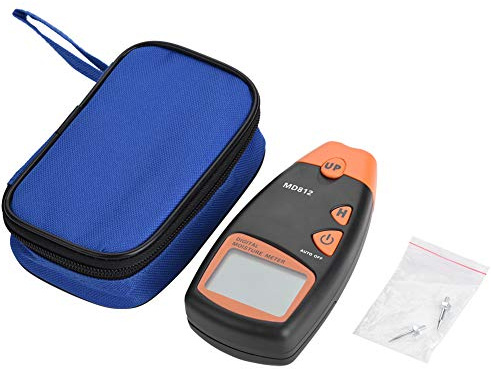 Leatikall Moistures Meter, MD812 Digital LCD 2/4 Pin LCD Display Tester Timber Hygrometer Humidity Detector for Walls Wood Masonry Concrete and Other Building Materials