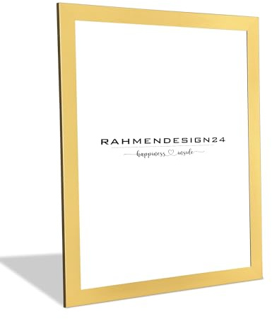 Rahmendesign24 Bilderrahmen Puzzlerahmen | Gold 70x100cm | Moderner Fotorahmen für Fotos, Poster, Puzzle & Urkunden | Galerierahmen Wechselrahmen Deko Wandrahmen Tischrahmen