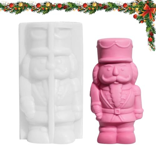 Christmas Silicone Molds | Nutcracker Nonstick Craft Supplies, Christmas Soldier Nutcracker Candle Moulds | For Epoxy, Modelling, Chocolate, Pastry, Arts & Crafts