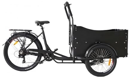 E-ROCK E-Donkey E-Lastenrad 25 km/h | Testsieger Familien-Transporter | 4-Kind Kapazität | 250W Motor & 13Ah Akku | Holzbox & Scheibenbremsen