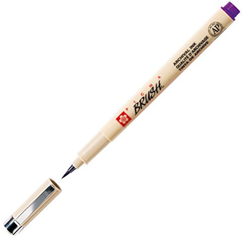 SAKURA Pigma Brush Marker Purpur - Flexible weiche Spitze für Kalligrafie, Illustration, Hand Lettering & Zeichnung - Wasserfeste & lichtechte Pigma Tinte