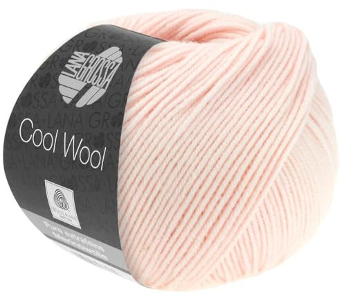 LANA GROSSA Cool Wool Uni | Extrafeine Merinowolle waschmaschinenfest und filzfrei | Handstrickgarn aus 100% Schurwolle (Merino extrafein) | 50g Wolle zum Stricken & Häkeln | 160m Garn FB 477