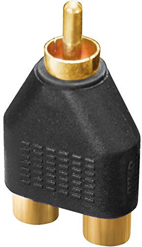 Dynavox Cinch-Adapter vergoldet, 2x Kupplung auf 1x Stecker, Schwarz
