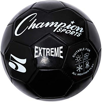 Champion Sports Extreme Series Fußball, Größe 5 – Collegiate, Professional und League Standard Kickbälle – Allwetter, weiche Haptik, maximale Luftrückhaltung – für Erwachsene, Jugendliche, Schwarz