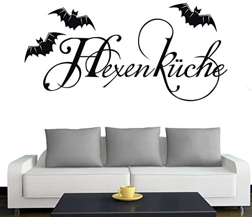 Klebesüchtig A243 Wandtattoo Hexenküche 80cm x 36cm schwarz Dekoration - Bad - Wohnzimmer - Aufkleber - Wandsticker