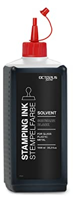 1000 ml Solvent Stempelfarbe schwarz, auf Lösemittelbasis für nichtsaugende und nichtporöse Untergründe, lasierend
