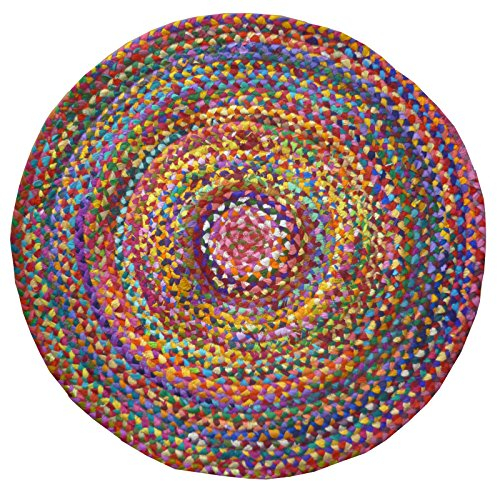 Indian Arts Flickenteppich, Fair Trade, rund, Chindi, recycelte Baumwolle, 150 x 150 cm