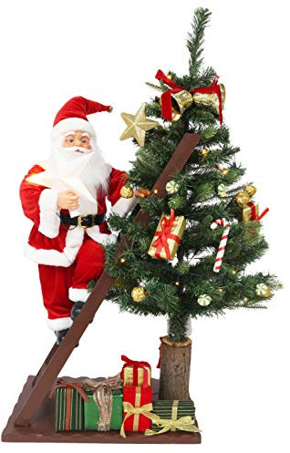 Christmas Concepts® 40 / 100cm Pre Lit Albero di Natale con Babbo Natale Albero di decorazione - Luci a LED bianche calde