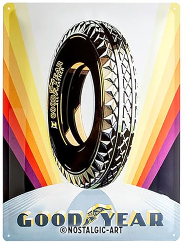 Nostalgic-Art Retro Tin Sign – Goodyear – Super Cushion – Gift idea for car and motor fans, Metal Plaque, Vintage design for decoration, 30 x 40 cm