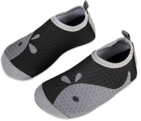 Kinder Badeschuhe Wasserschuhe Strandschuhe Mädchen Junge Schwimmschuhe Barfußschuhe rutschfeste Surfschuhe Sportschuhe Kleinkind Schwimmbad(xjy.Black/ash,20/21 EU)