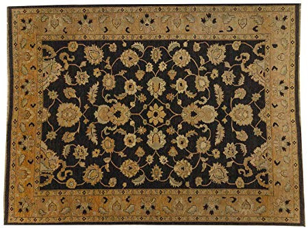 RUG PRINCE Afghan Chobi Ziegler Teppich Handgeknüpft 310x420 Schwarz Orientalisch