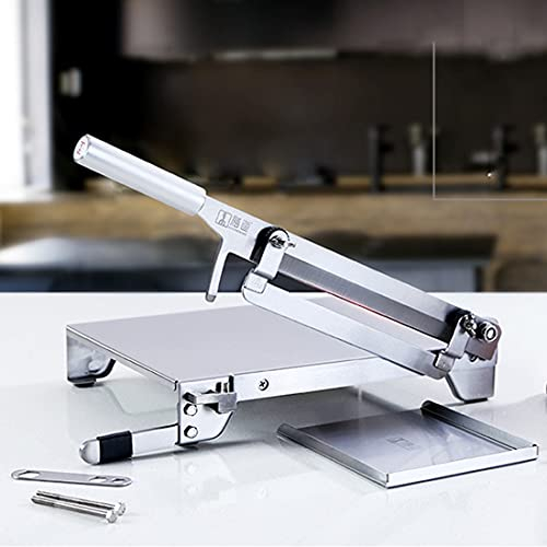 XYEJL Stainless Steel Bone Cutter Machine,Food Slicer Manual Meat Slicer,Adjustable Thickness For Meat(0.1-1mm) for Ribs, Pork Feet,Lamb Chops,Pork Feet,Beef