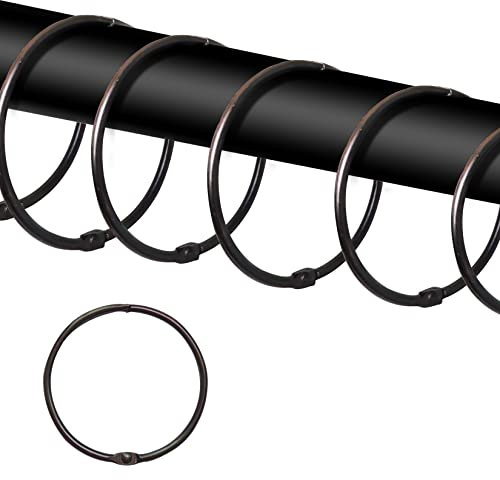 Confezione da 24 anelli per tenda da doccia, ganci per tenda da doccia antiruggine per bagno, anelli decorativi circolari e ganci per asta da doccia, anelli in metallo per tenda da doccia, anelli per