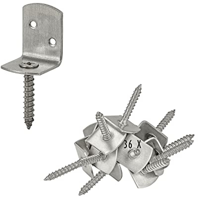 siwitec Flechtzaunbeschlag 32 x 30 x 38 mm, rostfreier Edelstahl (V2A), 36 Stück